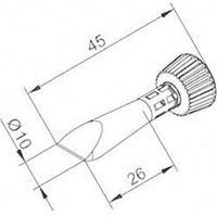 Soldering tip Chisel-shaped Ersa 0102CDLF100C/SB Tip size 10 mm Tip length 45 mm Content 1 pc(s)