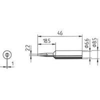 Soldering tip Chisel-shaped, straight Ersa 832 CD LF Tip size 2.2 mm Content 1 pc(s)