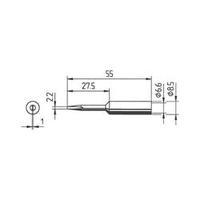 Soldering tip Chisel-shaped, elongated Ersa 832 KD LF Tip size 2.2 mm Content 1 pc(s)