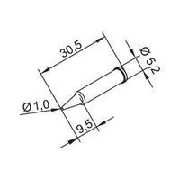 Soldering tip Pencil-shaped, ERSADUR Ersa 102 PD LF 10 Tip size 1 mm Content 1 pc(s)