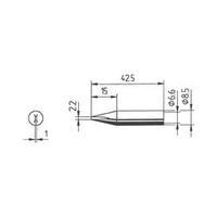 Soldering tip Chisel-shaped, ERSADUR Ersa 842 CD LF Tip size 2.2 mm Content 1 pc(s)