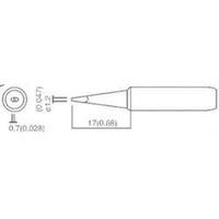 Soldering tip Chisel-shaped TOOLCRAFT T-1, 2D Tip size 1.2 mm Tip length 17 mm Content 1 pc(s)