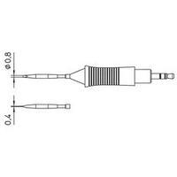 Soldering tip Chisel-shaped, straight Weller RT9 Tip size 0.8 mm Content 1 pc(s)