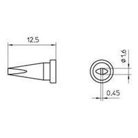Soldering tip Chisel-shaped Weller Weller Tip size 0.45 mm Tip length 13 mm Content 1 pc(s)