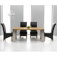 Sorrento 180cm Oak and Metal Extending Dining Table with Kingston Chairs