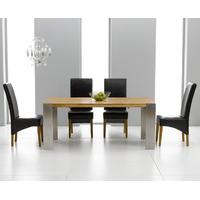 Sorrento 180cm Oak and Metal Extending Dining Table with Canberra Chairs