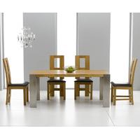 Sorrento 180cm Oak and Metal Extending Dining Table with Lyon Chairs