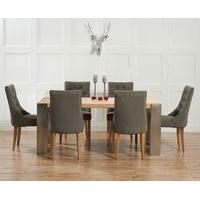 Sorrento 180cm Oak and Metal Extending Dining Table with Prague Fabric Chairs