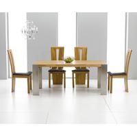 Sorrento 180cm Oak and Metal Extending Dining Table with Minnesota Chairs