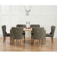 Sorrento 180cm Oak and Metal Extending Dining Table with Knutsford Fabric Chairs