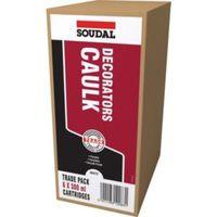 soudal 300ml white decorators caulk pack of 6