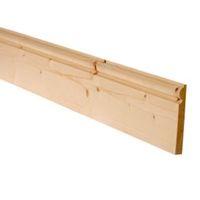 Softwood Mouldings Smooth Skirting (T)15mm (W)169mm (L)2400mm Pack of 4