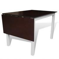 Solid Wood Brown White Extending Dining Table 150 cm