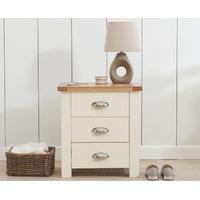 Somerset Oak and Cream 3 Drawer Bedside Table