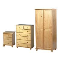 Sol 2 Door Wardrobe 2 and 5 Drawer Chest and Bedside Set