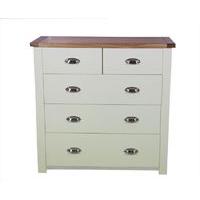 Somerset Oak and Cream 2 Over 3 Drawer Chest