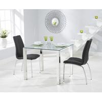 Sophie 90cm Glass Dining Table with Cavello Chairs