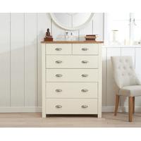 Somerset Oak and Cream 2 Over 4 Drawer Chest