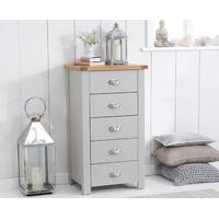 somerset oak and grey 5 drawer chest