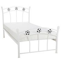 soccer white bed frame small single