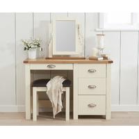 Somerset Oak and Cream Single Pedestal Dressing Table