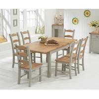 Somerset 130cm Oak and Grey Extending Dining Table with Somerset Chairs