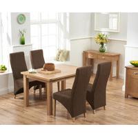 Somerset 130cm Oak Dining Table with Henley Fabric Chairs