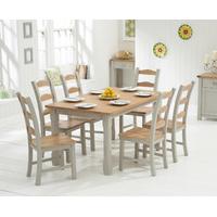 somerset 150cm oak and grey dining table with somerset chairs