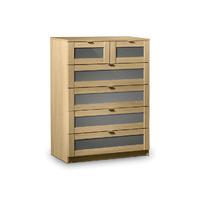 Sorrento Oak Effect and High Gloss 4+2 Drawer Chest
