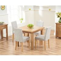 somerset 90cm flip top oak dining table with mia fabric chairs