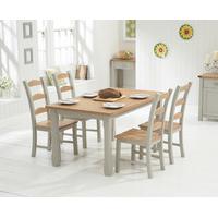 somerset 130cm oak and grey dining table with somerset chairs