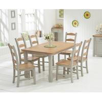 somerset 150cm oak and grey dining table with somerset chairs