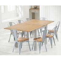 somerset 90cm oak and grey flip top dining table with tolix industrial ...