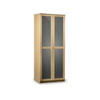 Sorrento Oak Effect and High Gloss 2 Door Wardrobe
