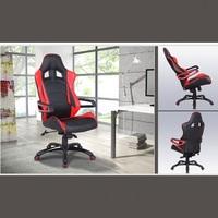 Sonata Modern Home Office Chair In Black And Red Faux Leather