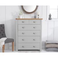 Somerset Oak and Grey 2 Over 4 Drawer Chest