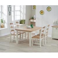 Somerset 130cm Oak and Cream Dining Table with Chairs