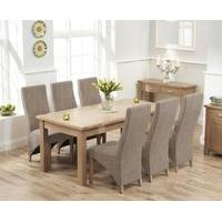 Somerset 180cm Oak Extending Dining Table with Henley Fabric Chairs