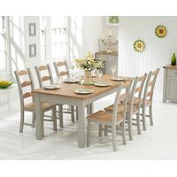 somerset 180cm oak and grey extending dining table with somerset chair ...