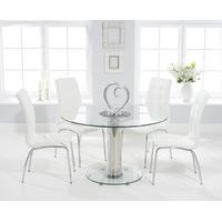 Sofia 120cm Round Glass Dining Table with Calgary Chairs