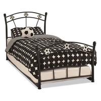 Soccer Guest Bed in Black with Mattress and Bedding Bundle