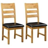 Somerset Oak Ladder Back Dining Chair (Pair)