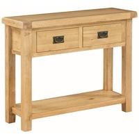 somerset oak hall table with 2 drawer large