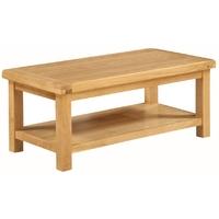 somerset oak coffee table with shelf large