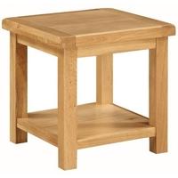 somerset oak end table with shelf