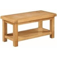 somerset oak coffee table with shelf small