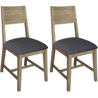 Sorrento Reclaimed Pine Dining Chair with Fabric Seat (Pair)
