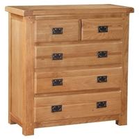 Somerset Oak Chest Of Drawer - 2 over 3