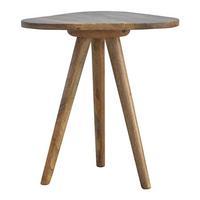 solid wood triangular tripod stool natural