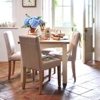 somerset painted 90cm 180cm ext table and 4 linen chairs